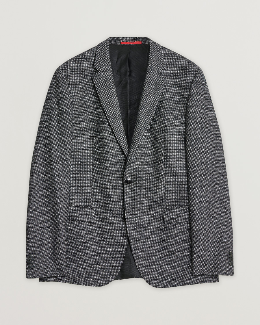 Homme | Pre-owned Blazers | Pre-owned | HUGO Flannel Wool Blazer Grey 54