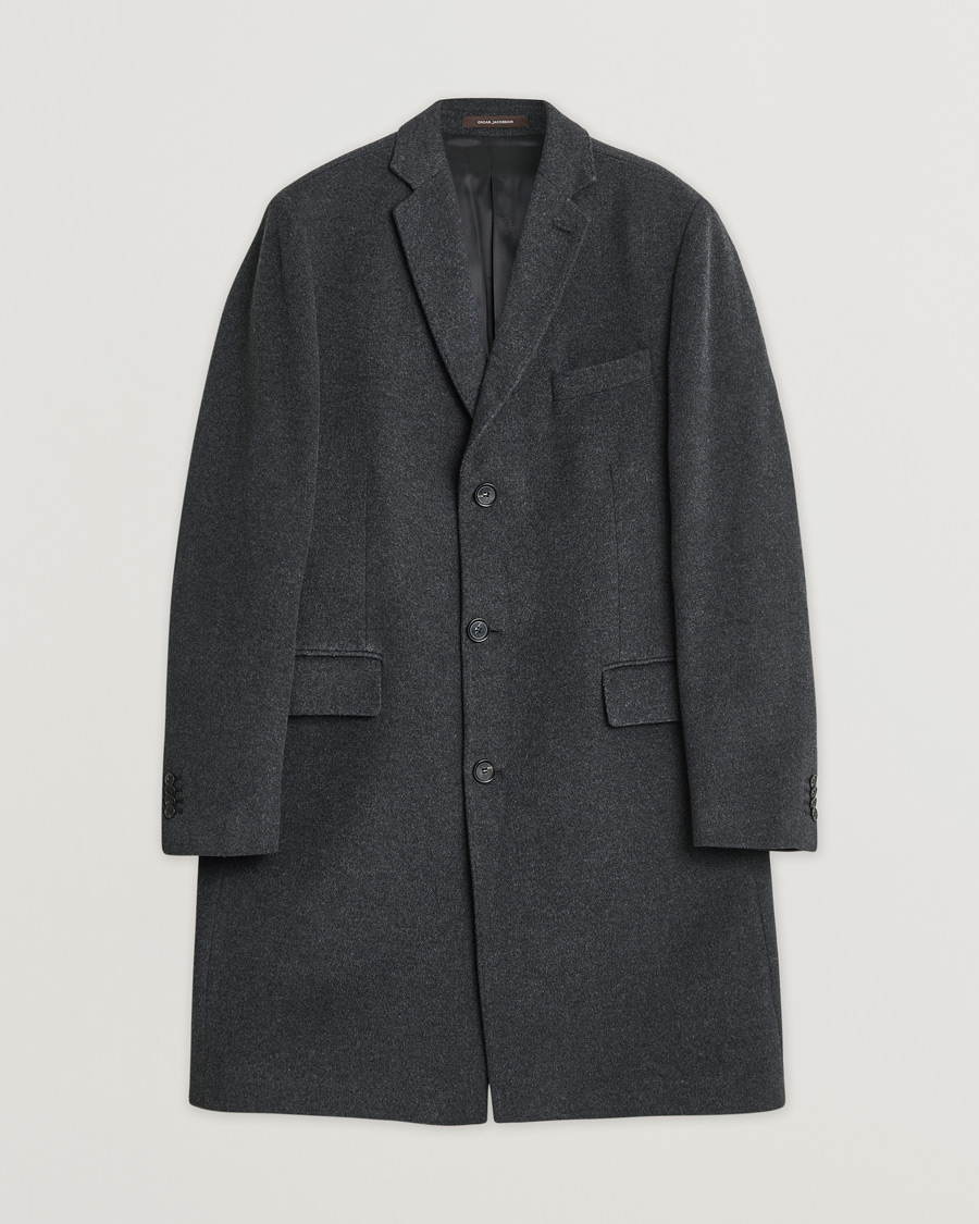 Heren | Pre-owned Jassen | Pre-owned | Oscar Jacobson Savile Row Wool/Cashmere Coat Dark Grey 52