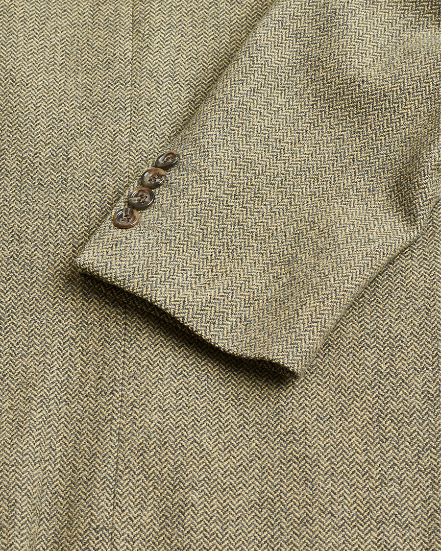 Heren | Pre-owned Blazers | Pre-owned | BOSS Vintage Wool Herringbone Blazer Beige 50