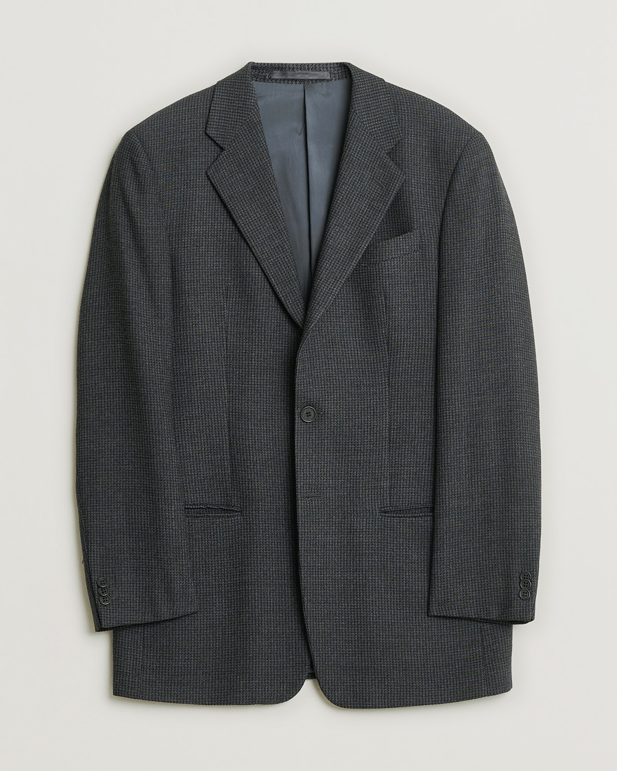 Heren | Pre-owned Blazers | Pre-owned | Armani Collezioni Vintage Wool Blazer Dark Grey 48