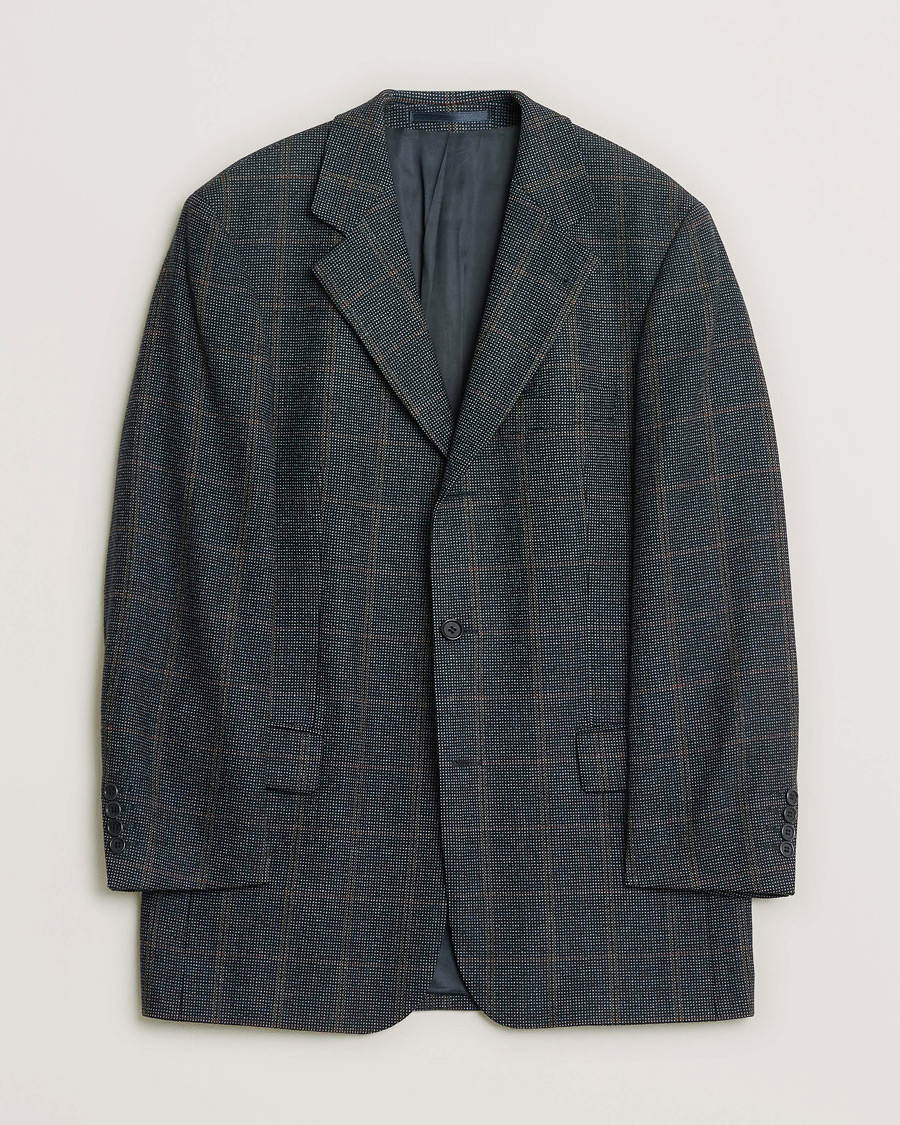Heren | Pre-owned Blazers | Pre-owned | BOSS Vintage Wool Checked Blazer Navy 48