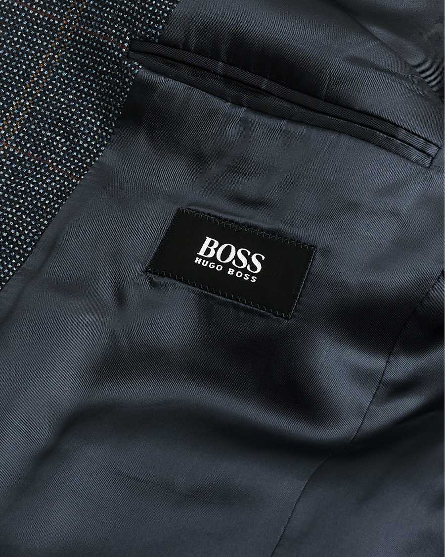 Homme | Pre-owned Blazers | Pre-owned | BOSS Vintage Wool Checked Blazer Navy 48