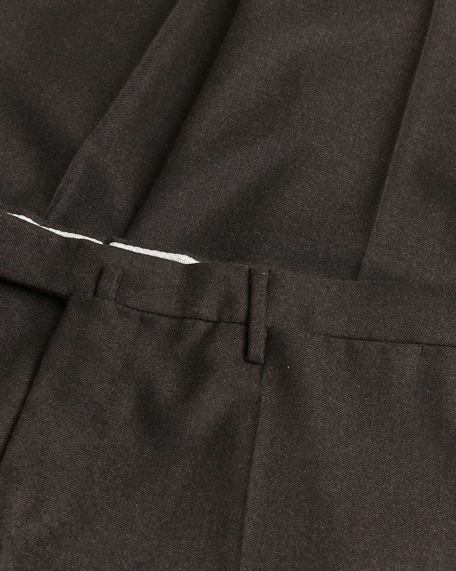 Heren | Pre-owned Broeken | Pre-owned | Incotex Slim Fit Flannel Trousers Brown 50