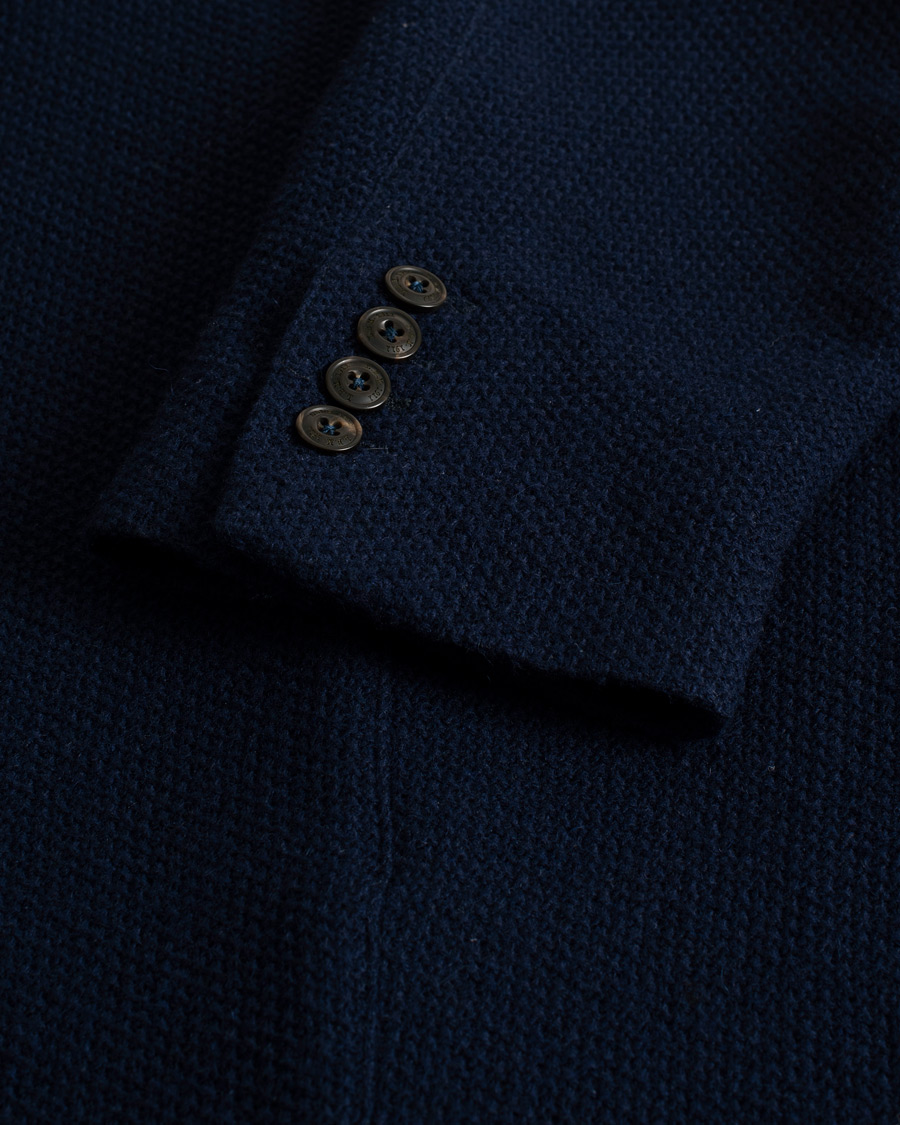 Heren | Blazers | Pre-owned | L.B.M. 1911 Knitted Punto Wool Structure Blazer Navy