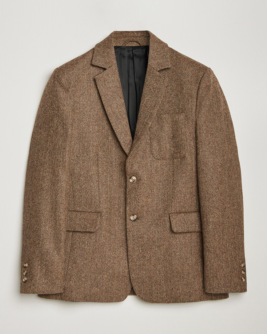 Homme | Pre-owned Blazers | Pre-owned | Palmes Blaze Herringbone Wool Sport Coat Brown 46