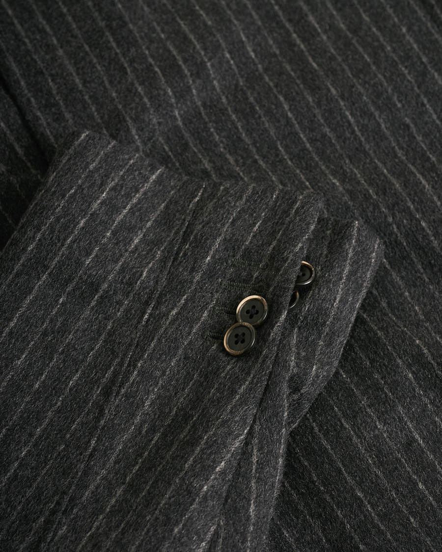 Heren | Jassen | Pre-owned | Corneliani ID Wool Zip Coat Charcoal Pinstripe 50