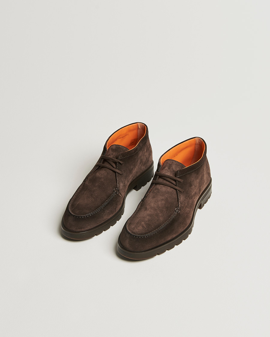 Homme | Pre-owned Chaussures | Pre-owned | Santoni Winter Chukka Boot Dark Brown Suede UK10 - EU44