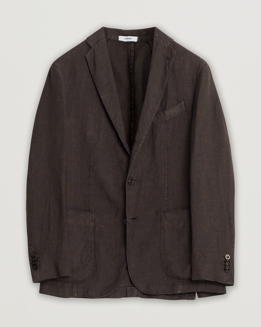 Heren | Blazers | Pre-owned | Boglioli K Jacket Linen Blazer Dark Brown
