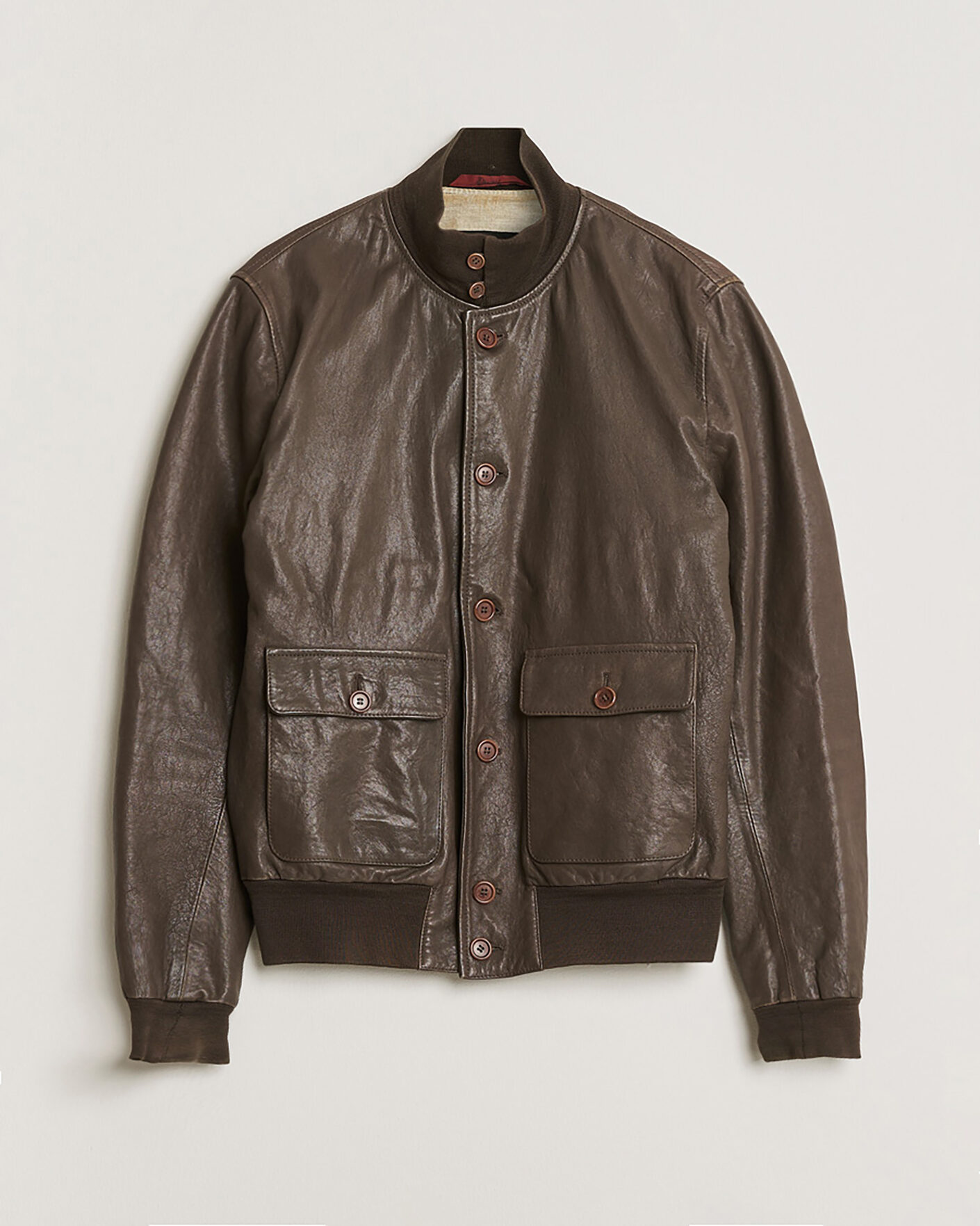 Heren | Pre-owned Jassen | Pre-owned | Stewart Calf Bomber Jacket Dark Brown L