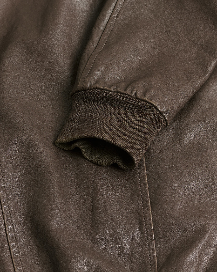 Heren | Pre-owned Jassen | Pre-owned | Stewart Calf Bomber Jacket Dark Brown L