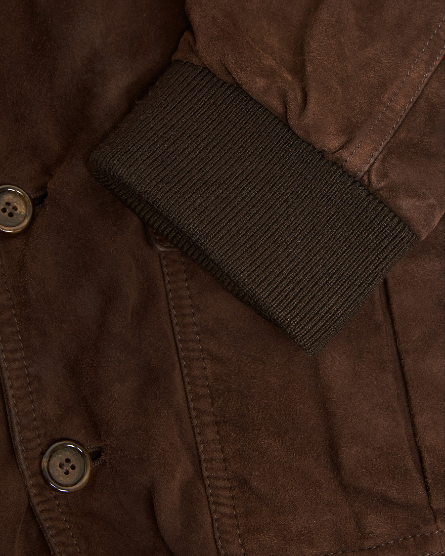 Heren | Pre-owned Jassen | Pre-owned | Valstar Valstarino Suede Jacket Dark Brown 54