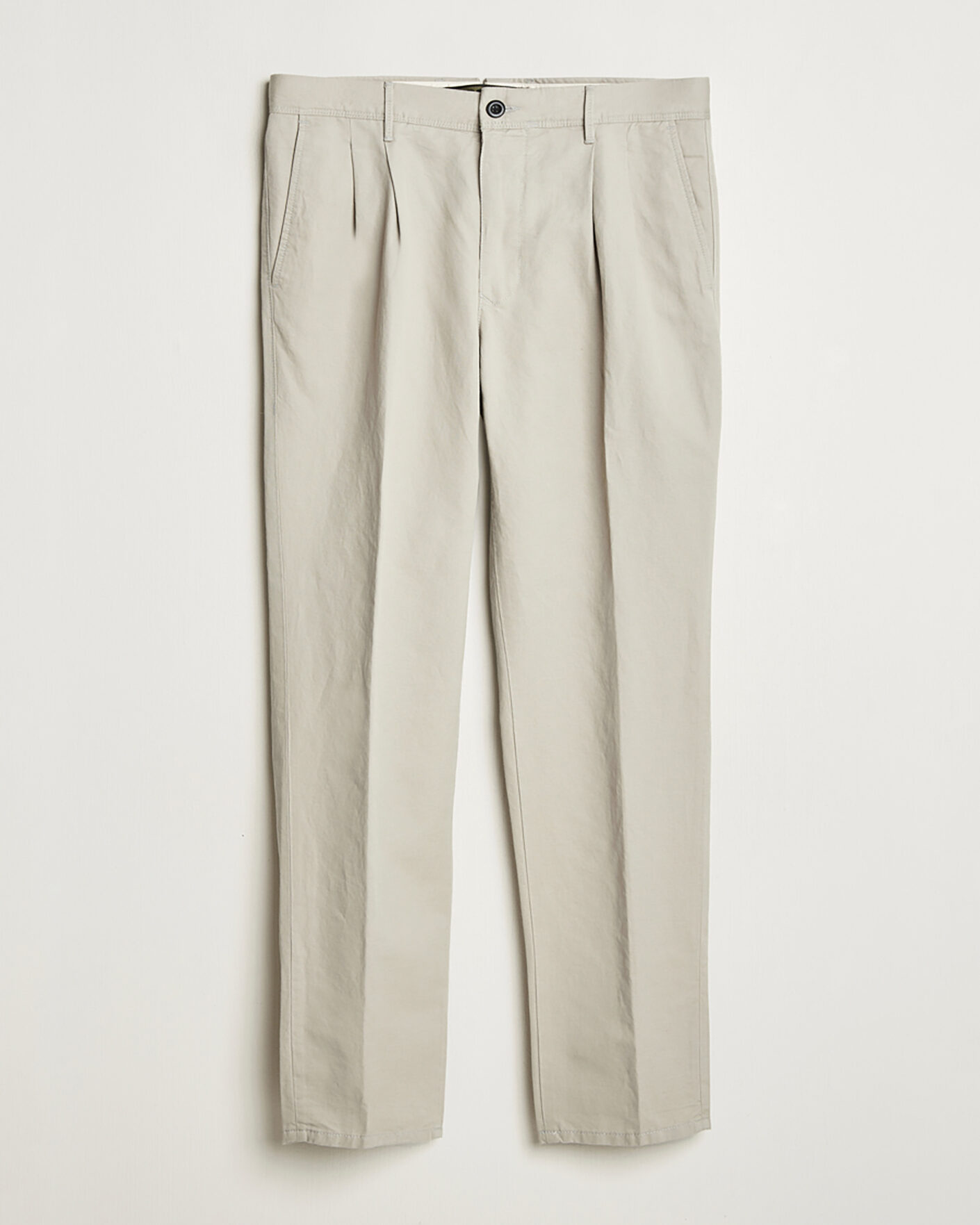 Homme | Pre-owned Pantalons | Pre-owned | Incotex Tapered Fit Pleated Linen Slacks Light Beige W33