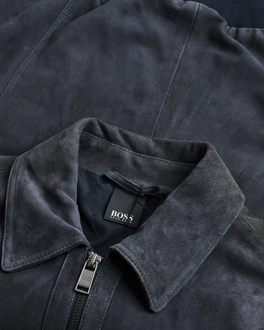 Homme | Pre-owned Manteaux Et Vestes | Pre-owned | BOSS Malbano Suede Jacket Blue Grey 48
