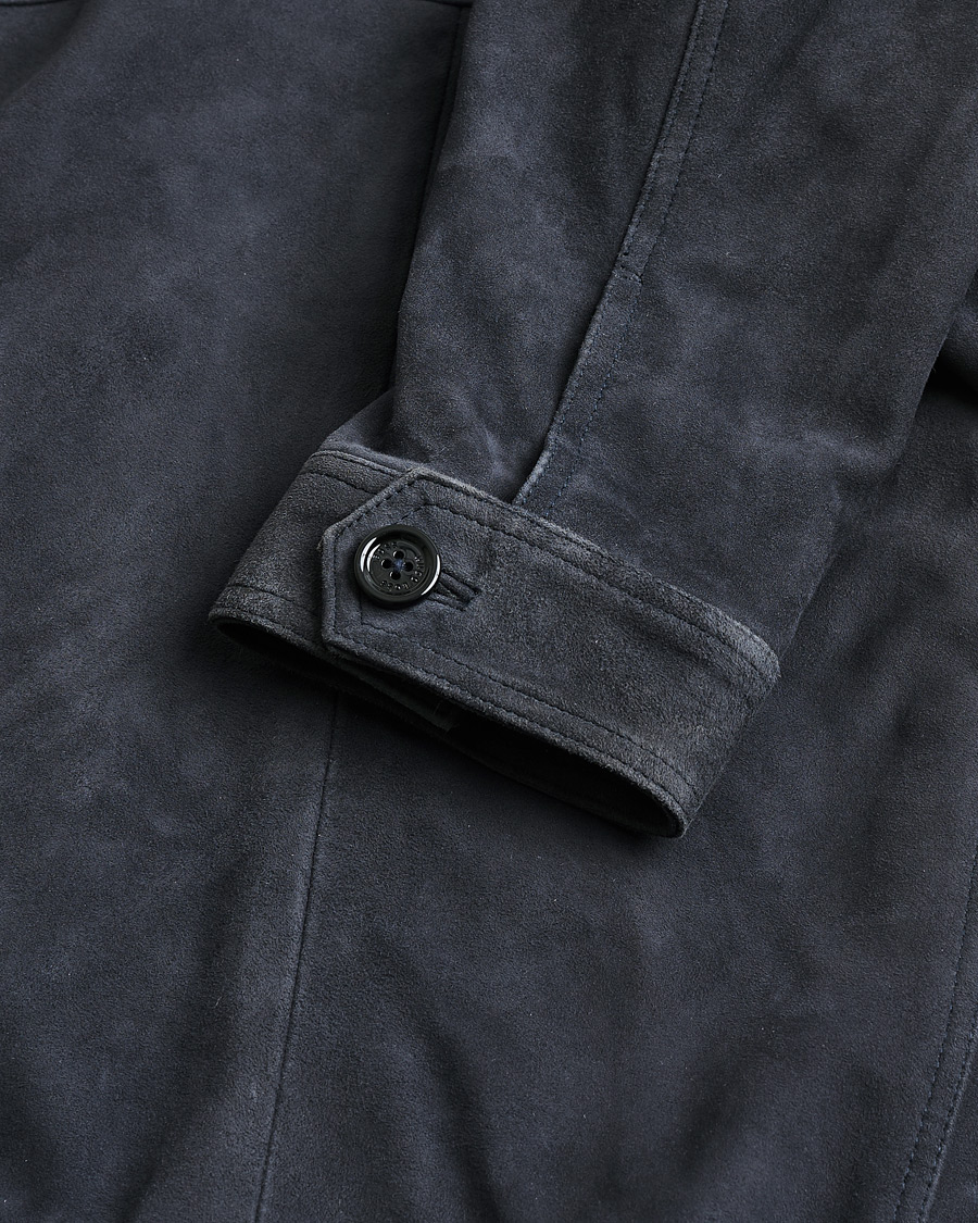 Homme | Pre-owned Manteaux Et Vestes | Pre-owned | BOSS Malbano Suede Jacket Blue Grey 48