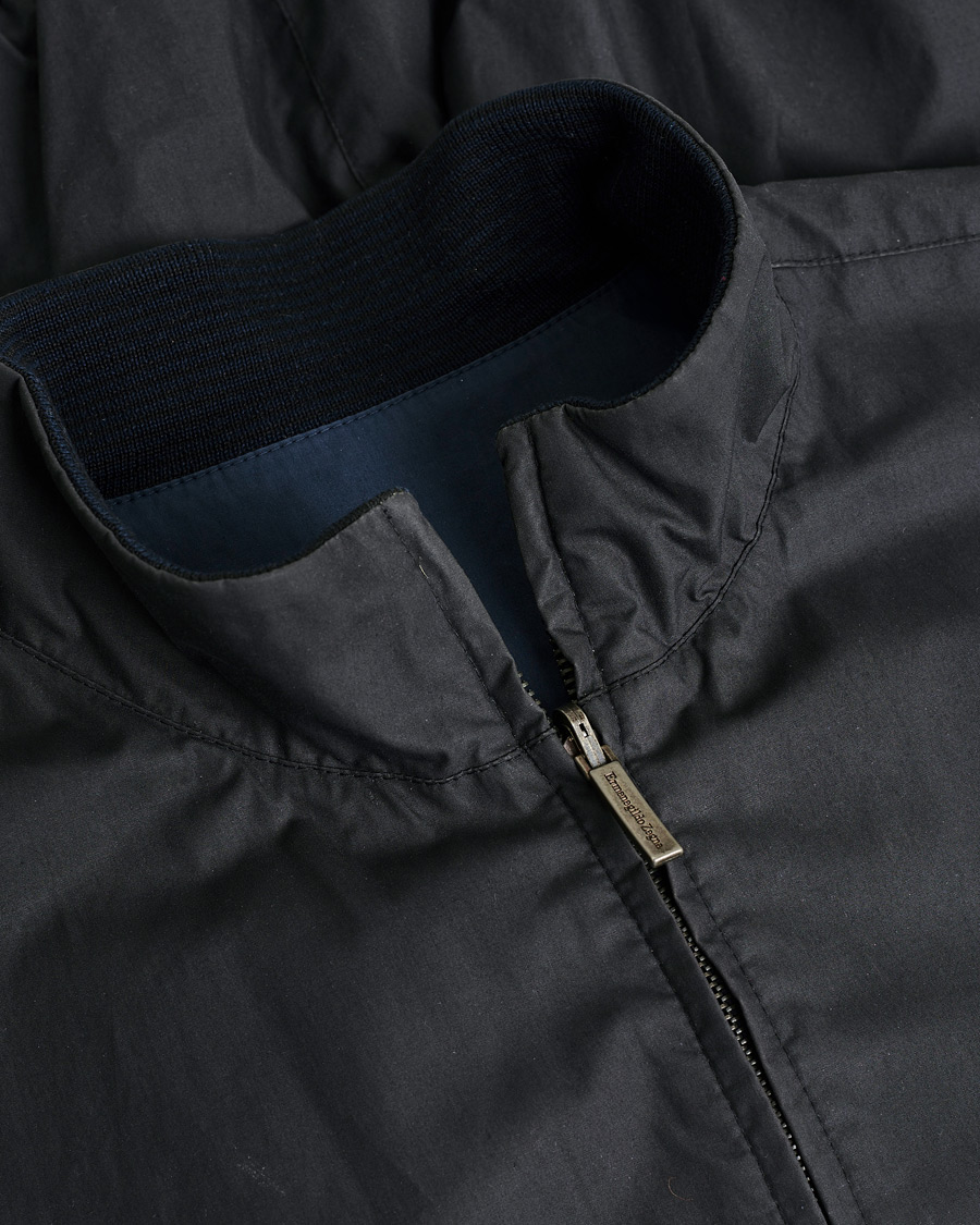 Heren | Pre-owned Jassen | Pre-owned | Ermenegildo Zegna Reversible Harrington Jacket Black/Blue L