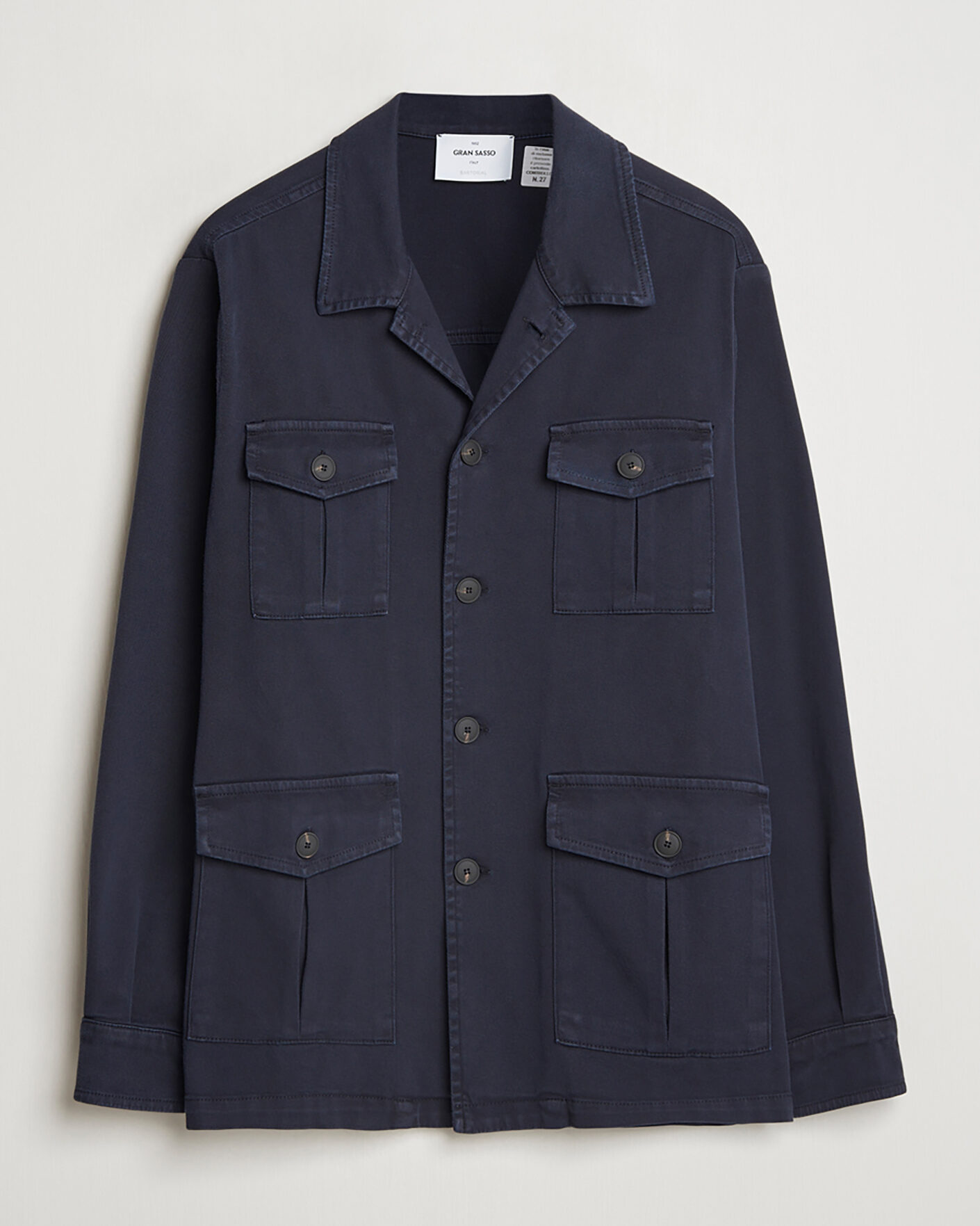 Homme | Pre-owned Manteaux Et Vestes | Pre-owned | Gran Sasso Cotton Twill Safari Jacket Navy 50