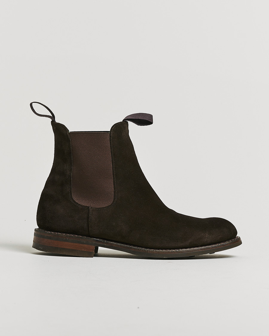 Heren | Pre-owned Goodyear genaaide schoenen | Pre-owned | Drake's Chelsea Boot Brown Suede UK9 - EU43