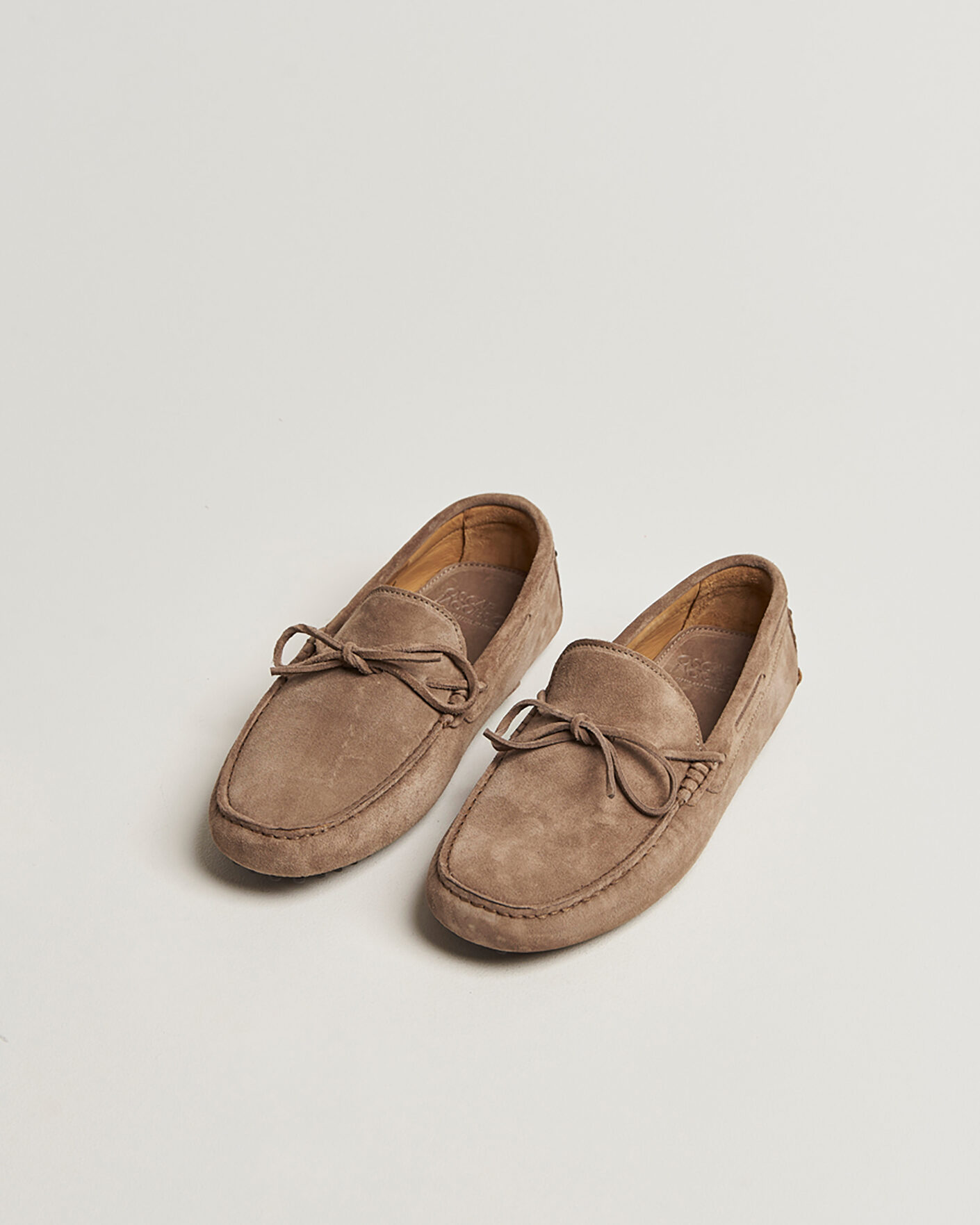 Heren | Pre-owned Schoenen | Pre-owned | Oscar Jacobson Driving Shoe Suede Taupe 44