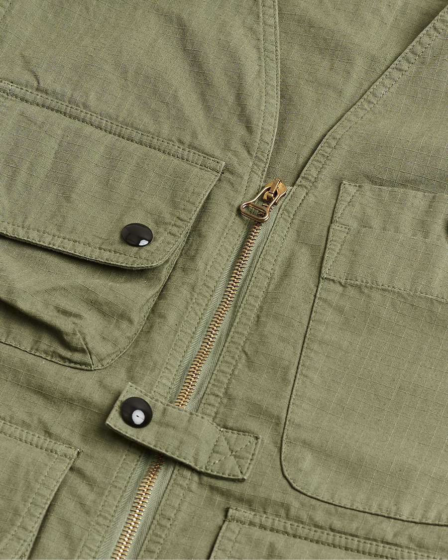 Heren | Pre-owned Jassen | Pre-owned | Drake's Ripstop Utility Cotton Vest Green UK36 - EU46