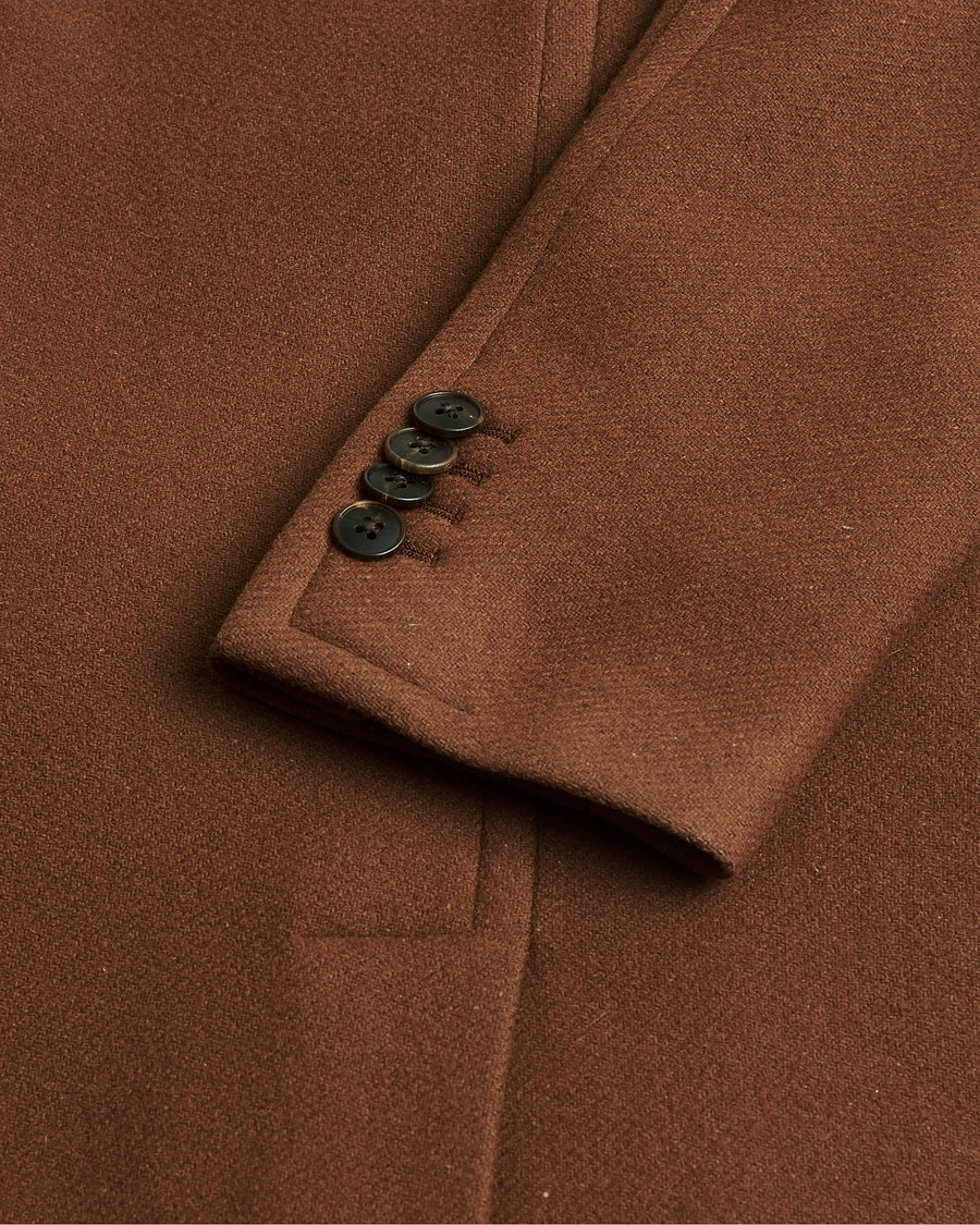 Heren | Pre-owned Jassen | Pre-owned | Boglioli Double Breasted Wool Coat Rust Brown 46
