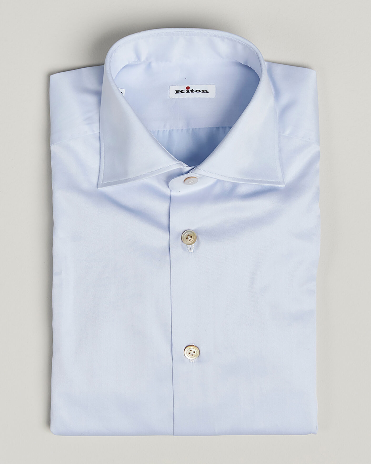 Heren | Pre-owned Overhemden | Pre-owned | Kiton Cotton Dress Shirt Light Blue 38 - S