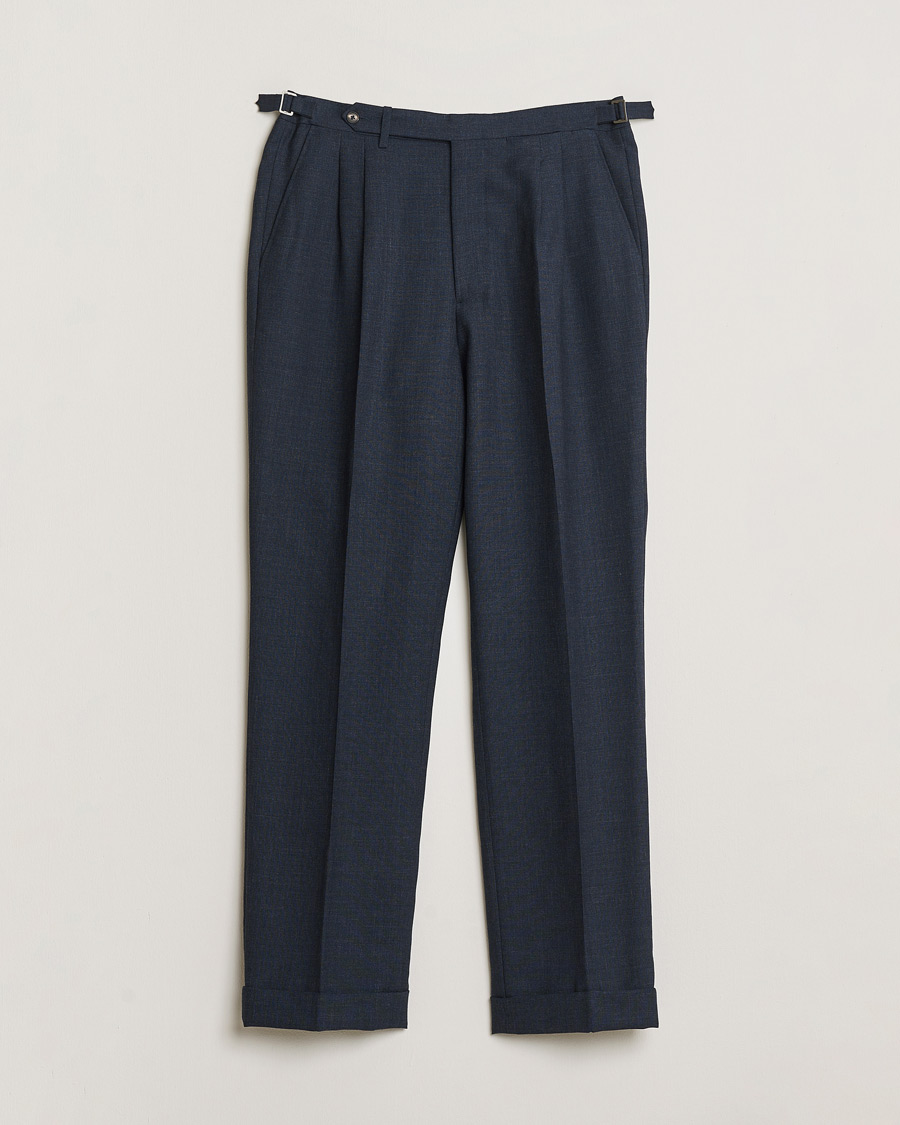 Homme | Pre-owned Pantalons | Pre-owned | Berg&Berg High Waisted Double Pleated Wool Trousers Blue 52