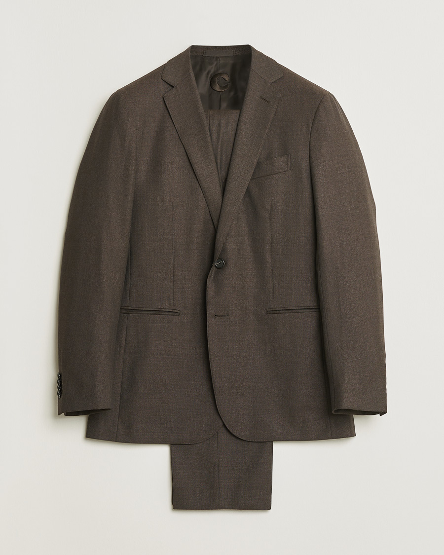Homme | Caruso Wool & Cashmere Suit Brown 48 | Pre-owned | Caruso Wool & Cashmere Suit Brown 48