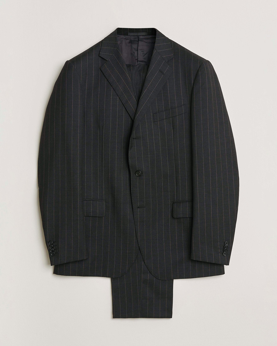 Heren | Pre-owned Pakken | Pre-owned | Caruso Pinstripe Wool Suit Black 52