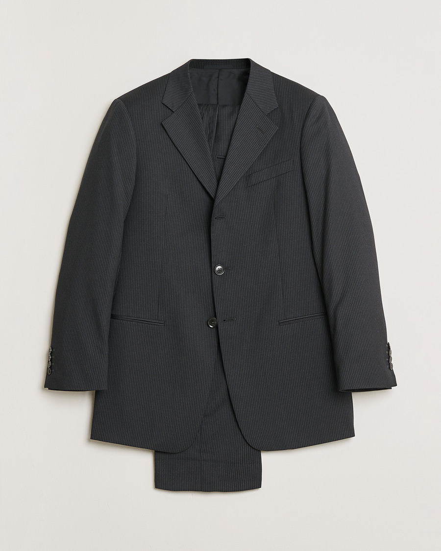 Homme | Pre-owned Costumes | Pre-owned | Armani Collezioni Pinstriped Wool Suit Dark Grey 50