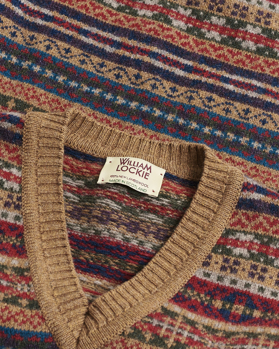 Heren | Pre-owned Truien | Pre-owned | William Lockie Wool Fair Isle Vest Tan S