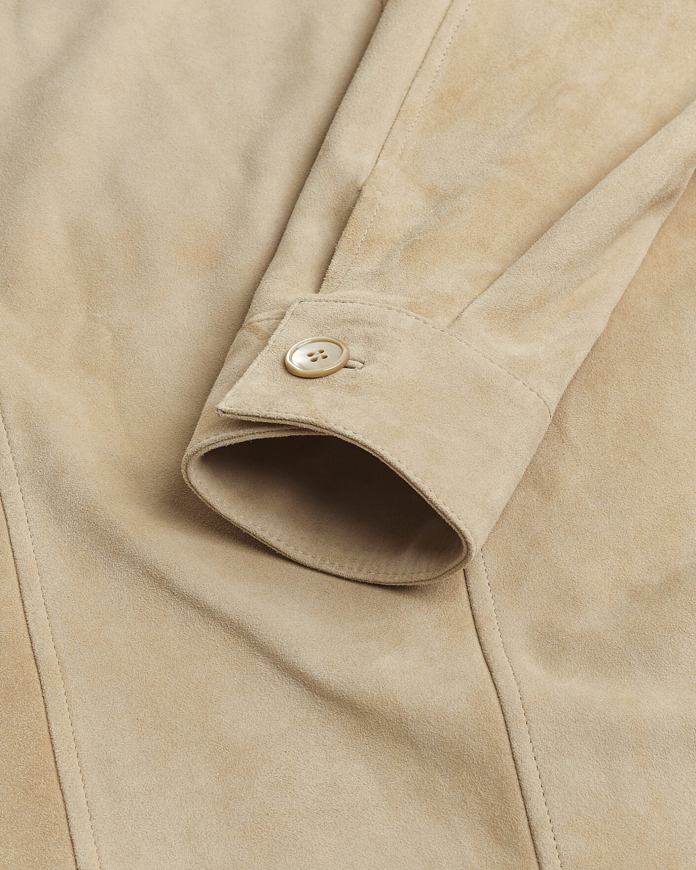 Heren | Stenströms Suede Pocket Overshirt Beige M | Pre-owned | Stenströms Suede Pocket Overshirt Beige M