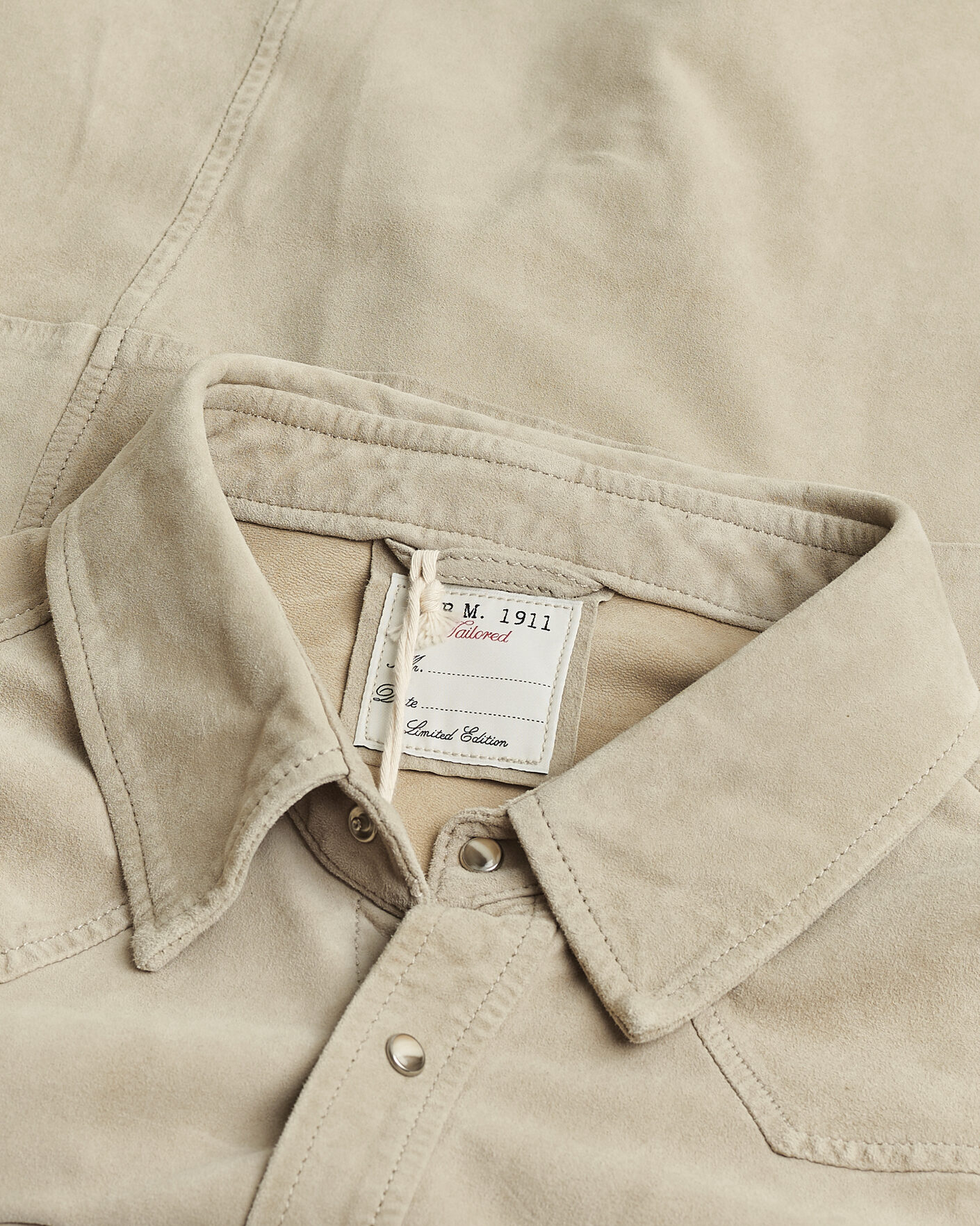Heren | Pre-owned Overhemden | Pre-owned | L.B.M. 1911 Suede Pocket Overshirt Beige 52