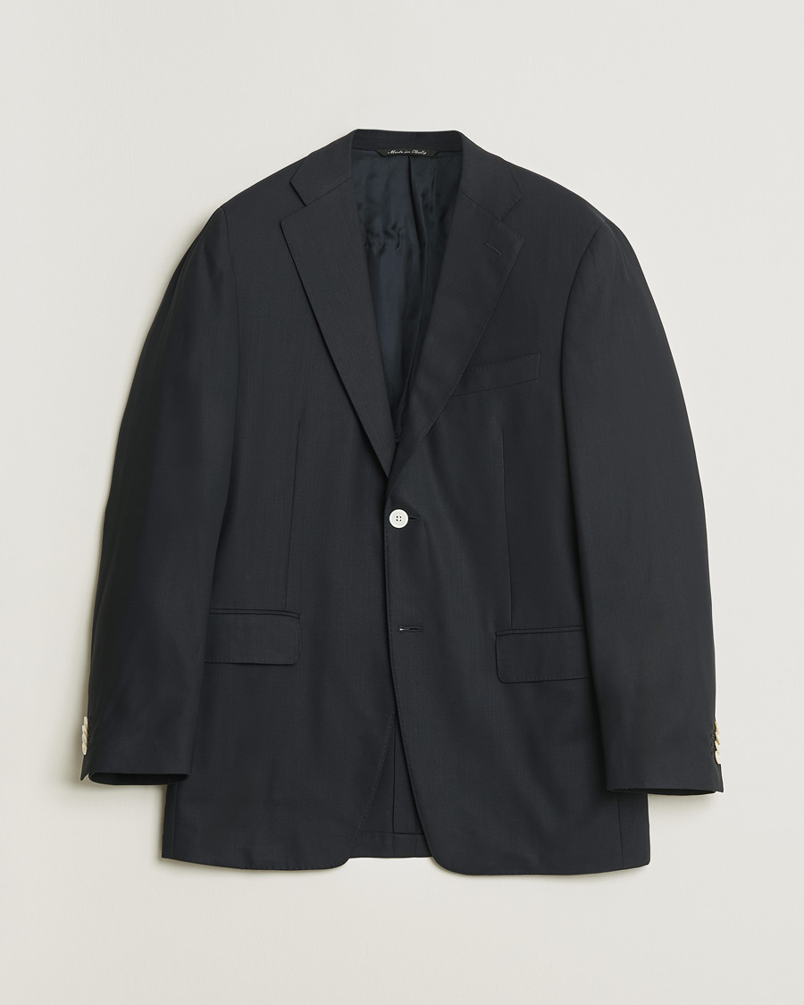 Homme | Pre-owned Blazers | Pre-owned | Canali Hopsack Wool Blazer Navy 50