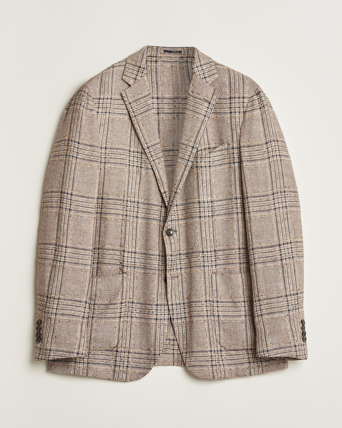 Homme | Pre-owned Blazers | Pre-owned | Lardini Silk Blend Checked Blazer Brown 54
