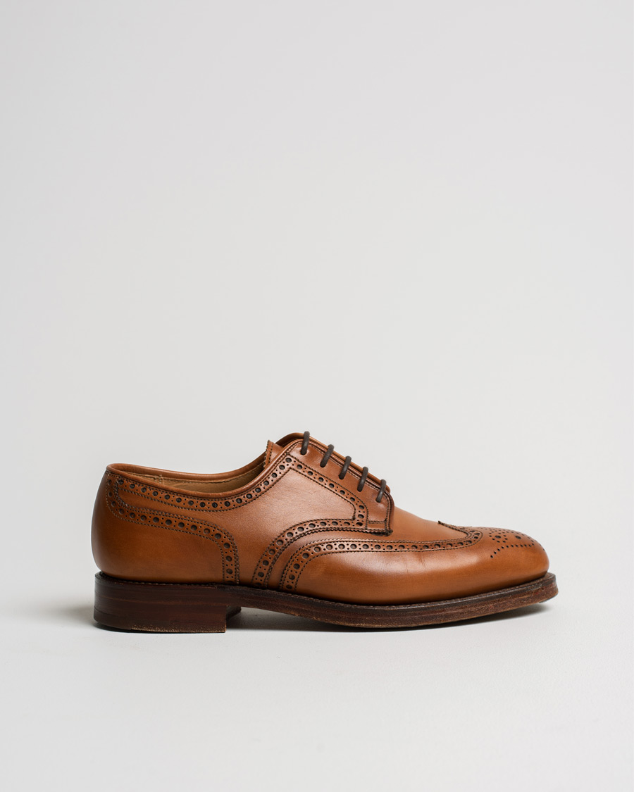 Homme | Crockett & Jones Cardiff Derbys Tan Burnished Calf | Pre-owned | Crockett & Jones Cardiff Derbys Tan Burnished Calf
