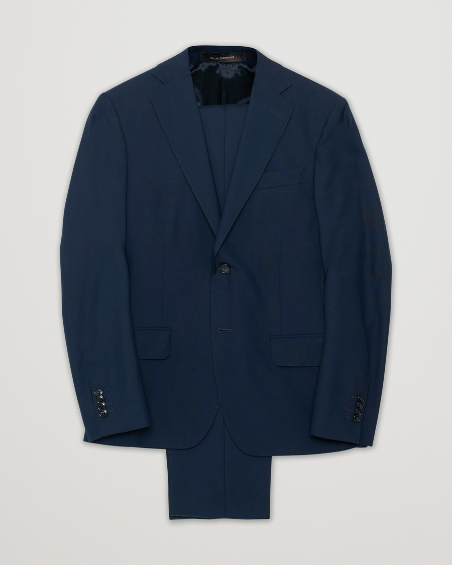 Heren | Oscar Jacobson Edmund Wool Suit Blue | Pre-owned | Oscar Jacobson Edmund Wool Suit Blue