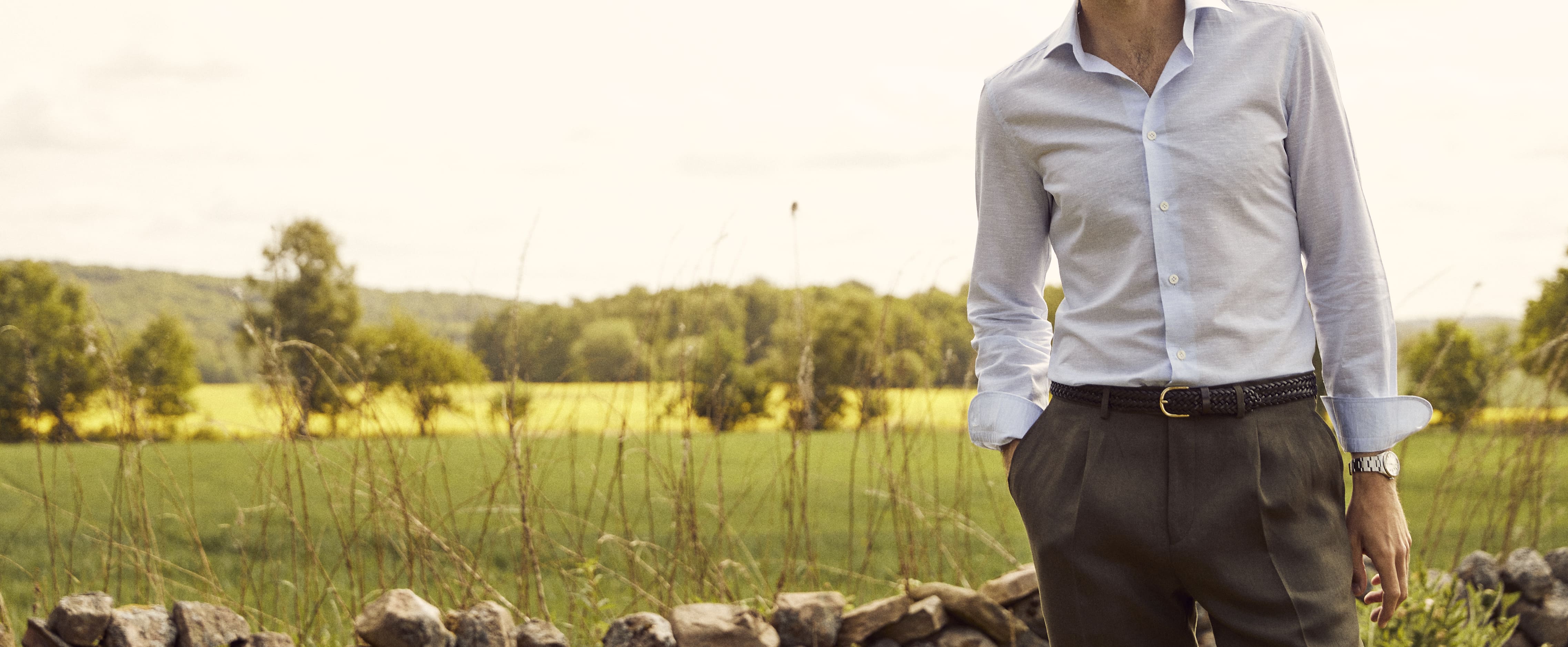 Three styles with three linen shirts Three styles with three linen shirts